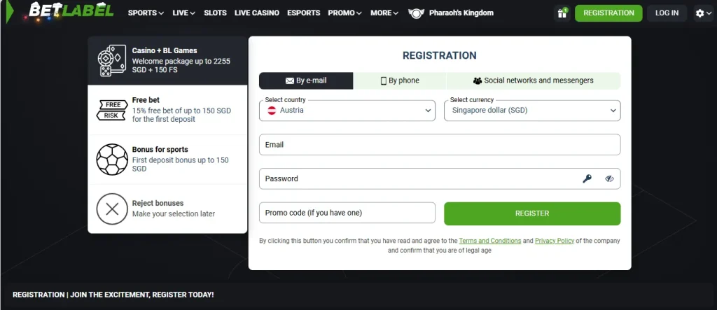 Betlabel registration