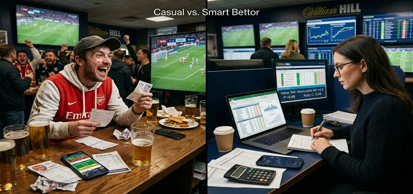 Comparison Casual vs. Smart Bettor: Difference between casual bettors and strategic bettors
