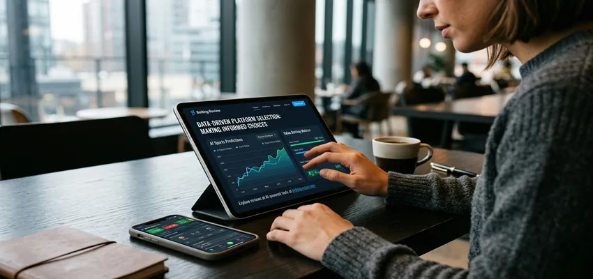 Bettor reviewing multiple online betting platforms to choose the most suitable option