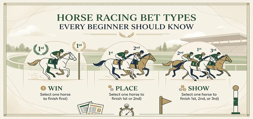 Overview of horse racing bet types beginners should understand before placing their first wager.