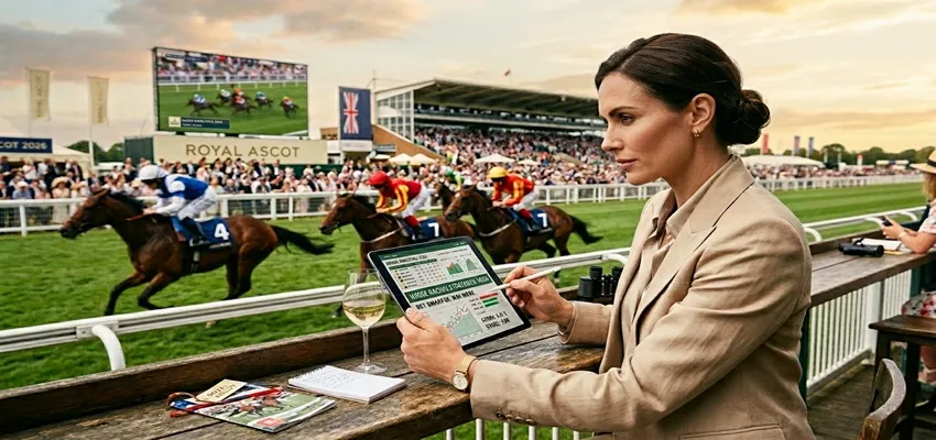Horse racing betting strategies concept showing analytical betting approach for smarter decisions and improved betting performance