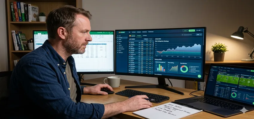 Analysts using data-driven strategies to reduce risk in sports betting.