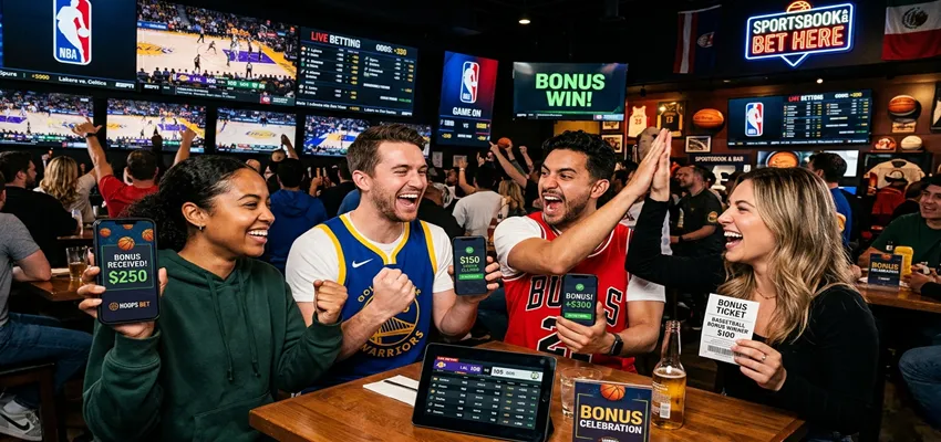 Celebration of basketball betting bonus win and jackpot rewards in sports wagering.