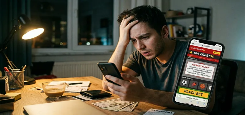 Warning concept showing unsafe payment systems in online gambling