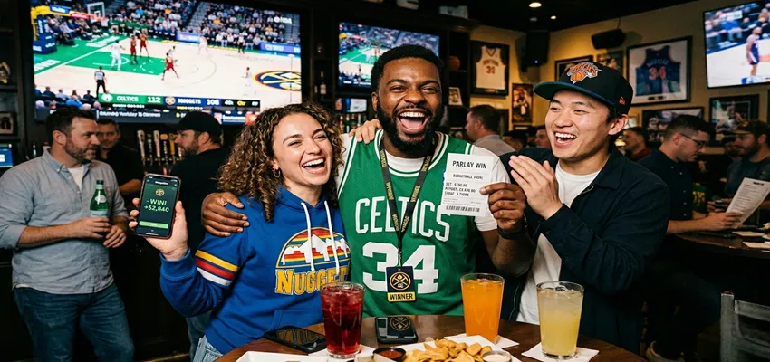 Successful basketball parlay bet slip highlighting a winning betting combination.