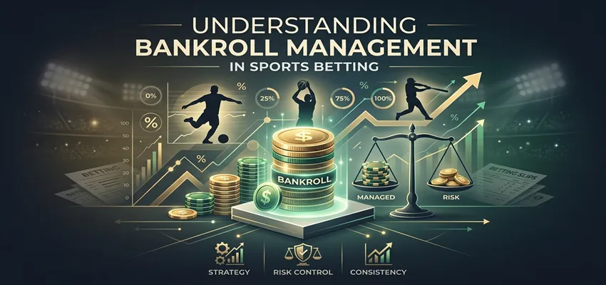 Sports betting bankroll management strategy showing disciplined staking, budget control, and responsible betting practices for long-term success