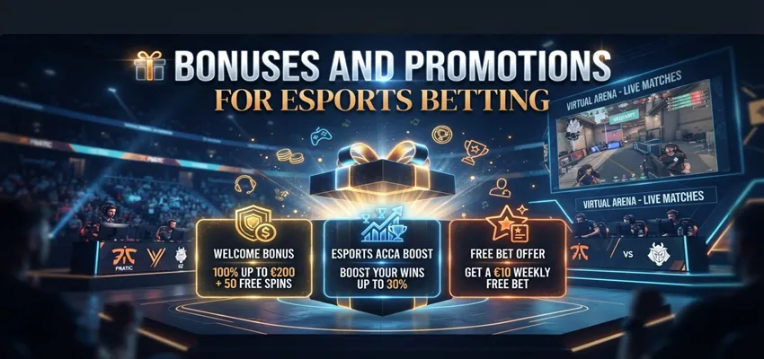 Overview of esports betting bonuses, welcome offers, and promotional deals from online betting sites.