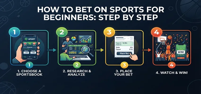 How to bet on sports for beginners with a simple step-by-step guide to placing your first sports bet