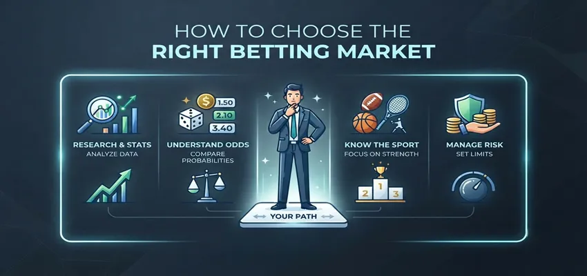 Choose the right sports betting market by understanding moneyline, handicap, totals, and prop bets