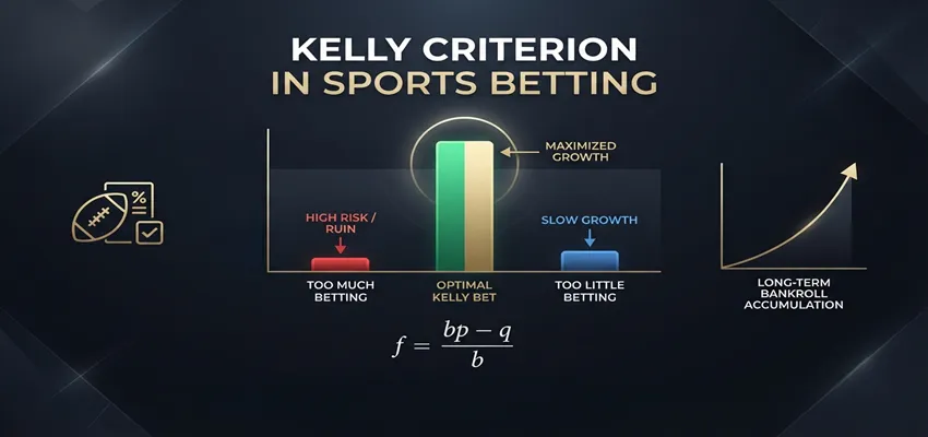 Learn how the Kelly Criterion in sports betting helps you choose the optimal stake size and grow your bankroll over time.