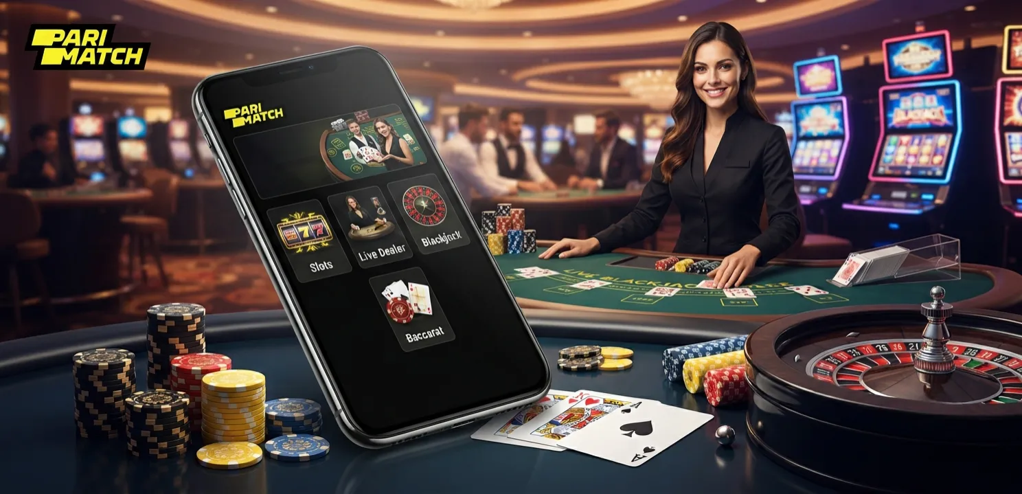 Parimatch casino and live casino experience with slots and dealer games