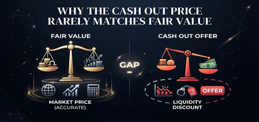 Find out why cash out prices often fall below fair value and how bookmaker margins affect your potential return.