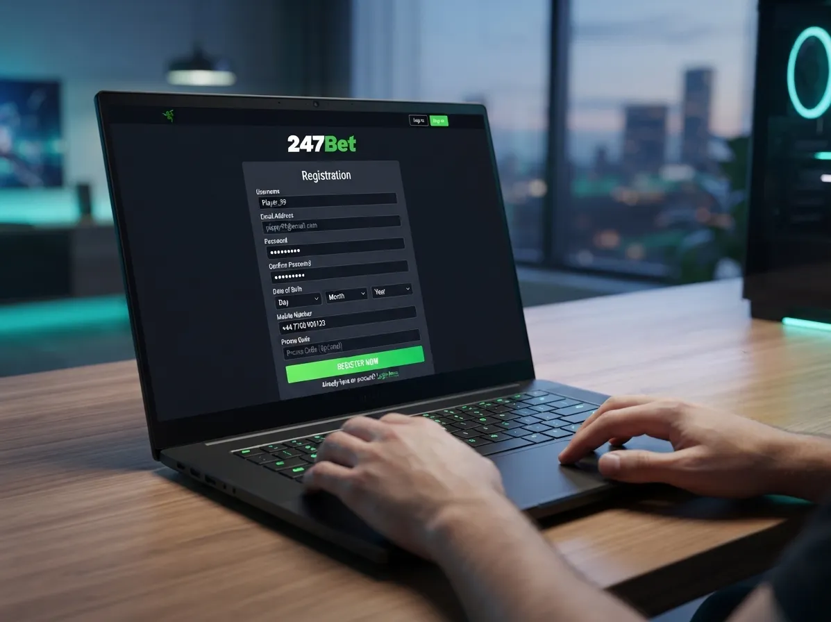 247Bet registration page for creating a new betting account