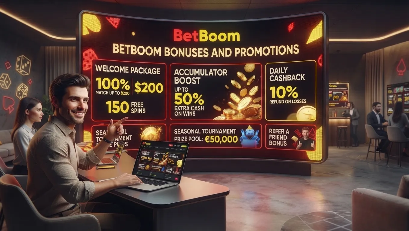 BetBoom bonuses and promotions with welcome offers, free bets, and exclusive sportsbook rewards