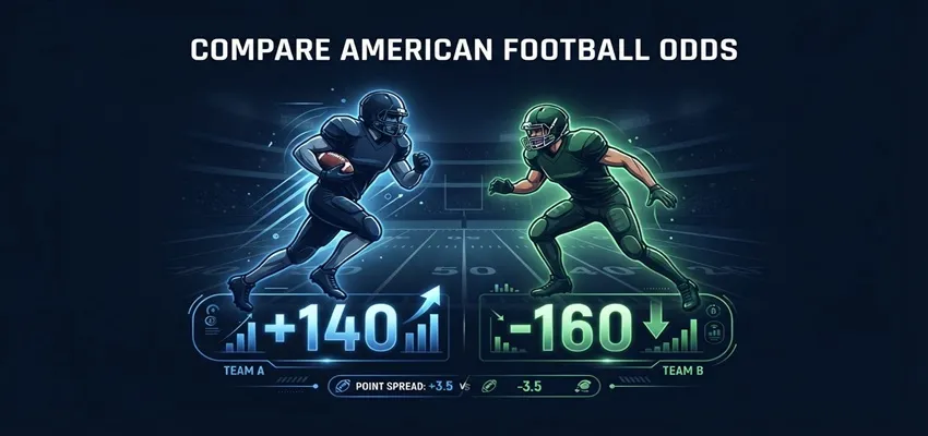 Compare American football odds across sportsbooks before placing an NFL bet