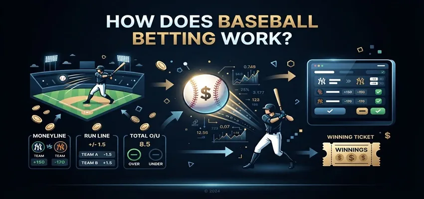 How baseball betting works with moneyline, run line and totals