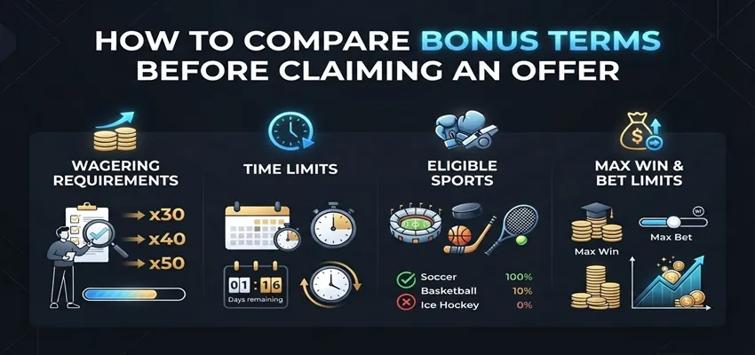 how to compare betting bonus terms before claiming an offer