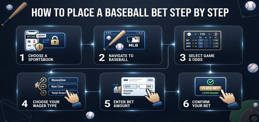 How to place a baseball bet using an MLB sportsbook bet slip