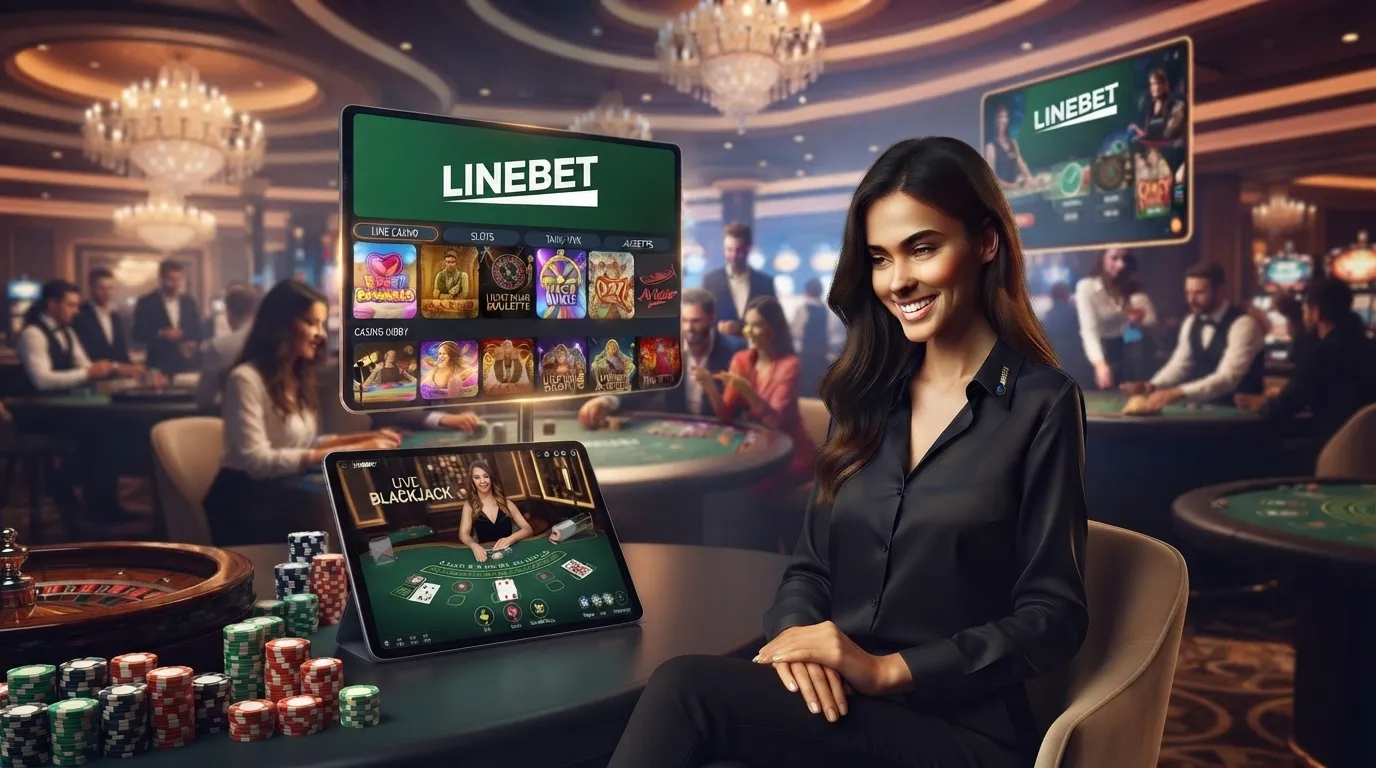 Linebet casino games featuring slots, live casino tables, and popular online gaming options
