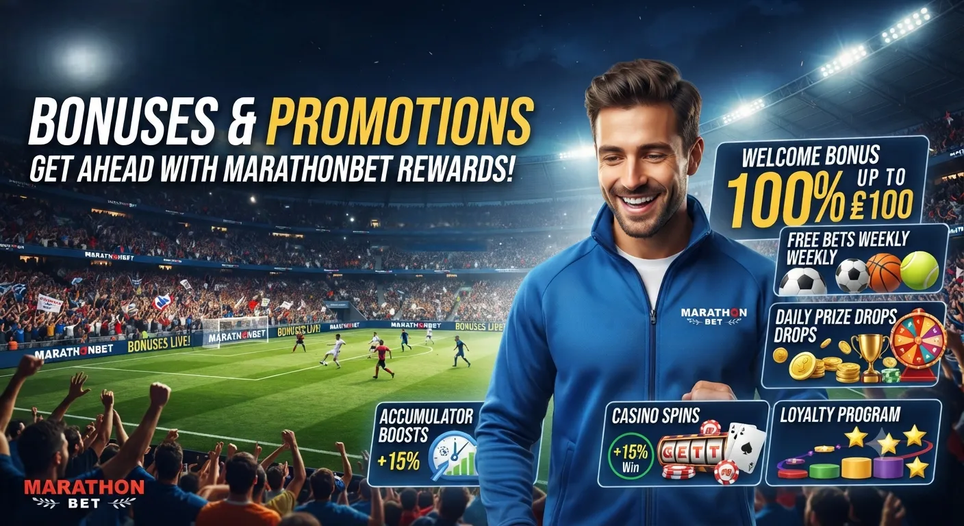 Claim the latest Marathonbet bonuses and promotions with welcome offers, free bets, and exclusive sportsbook rewards